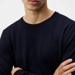 J.Lindeberg Tröjor Herr-Lyle Merino Crew Neck Sweater Blå Navy