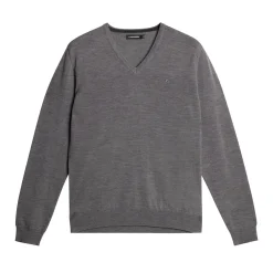 J.Lindeberg Tröjor Herr-Lymann Merino V-Neck Sweater Grey-Melange