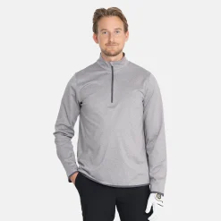 Abacus Tröjor Herr-M Budock Midlayer Grå 702-Lt.Greymelange