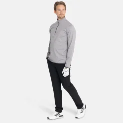 Abacus Tröjor Herr-M Budock Midlayer Grå 702-Lt.Greymelange