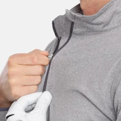 Abacus Tröjor Herr-M Budock Midlayer Grå 702-Lt.Greymelange