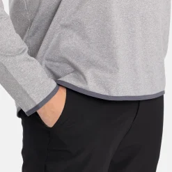 Abacus Tröjor Herr-M Budock Midlayer Grå 702-Lt.Greymelange