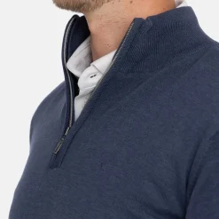 Abacus Tröjor Herr-M Louth Knitted Windstopper 305-Navymelange