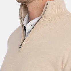 Abacus Tröjor Herr-M Louth Knitted Windstopper 151-Sandmelange