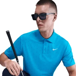 Nike Pikétröjor Herr-M Nk Df Tour Polo Print Laser Blue-White