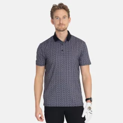 Bogeys & Birdies Pikétröjor Herr-M Tech Pique Micro AOP Svart Black