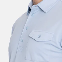 Bogeys & Birdies Pikétröjor Herr-M Tech Pocket Polo 2.0 Chambray Blue