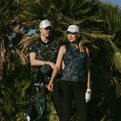 Bogeys & Birdies Pikétröjor Herr-M Tech TM Flowerprint Svart Grå Black/Grey