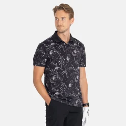 Bogeys & Birdies Pikétröjor Herr-M Tech TM Flowerprint Svart Grå Black/Grey