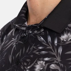 Bogeys & Birdies Pikétröjor Herr-M Tech TM Flowerprint Svart Grå Black/Grey