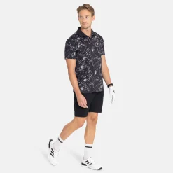 Bogeys & Birdies Pikétröjor Herr-M Tech TM Flowerprint Svart Grå Black/Grey