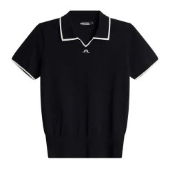 J.Lindeberg Pikétröjor Dam-Malva Knitted Polo Shirt Blå JL Navy