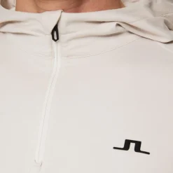 J.Lindeberg Tröjor Herr-Mario Quarter Zip Hood Moonbeam