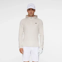 J.Lindeberg Tröjor Herr-Mario Quarter Zip Hood Moonbeam