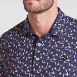 Puma Pikétröjor Herr-Mattr Paradise - Lc Deep-Navy-Sunny-Yellow