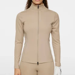 J.Lindeberg Tröjor Dam-Mel Zip Mid Layer Vintage-Khaki