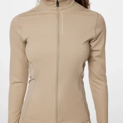 J.Lindeberg Tröjor Dam-Mel Zip Mid Layer Vintage-Khaki