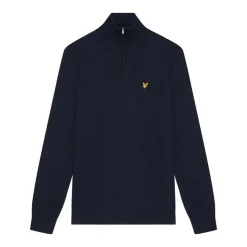 Lyle & Scott Tröjor Herr-Merino Blend Quarter Zip Blå Dark Navy (Z271)