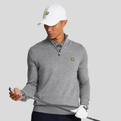Lyle & Scott Tröjor Herr-Merino Blend Quarter Zip Grå Mid Grey (T28)