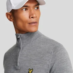 Lyle & Scott Tröjor Herr-Merino Blend Quarter Zip Grå Mid Grey (T28)