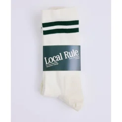 Local Rule Strumpor Herr-Merino Socks Green Stripe