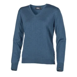 Ivanhoe Tröjor Dam-Merino V-Neck Blå Steel (617)
