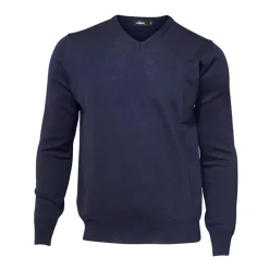 Ivanhoe Tröjor Herr-Merino V-Neck Blå Navy (022)
