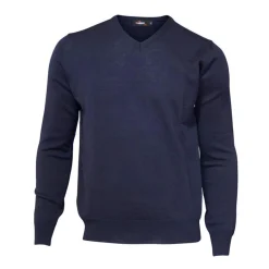 Ivanhoe Tröjor Herr-Merino V-Neck Blå Navy (022)