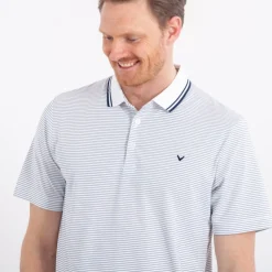 Callaway Pikétröjor Herr-Mini Stripe Polo Vit Vit (100)