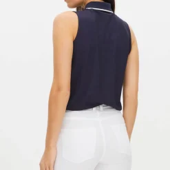 Röhnisch Pikétröjor Dam-Miriam Sleeveless Blå Navy