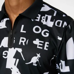 J.Lindeberg Pikétröjor Herr-Miro Print Polo JL x Kangol JL Kangol Black White M