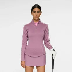 J.Lindeberg Tröjor Dam-Nefe Quarter Zip Mid Layer Very-Grape
