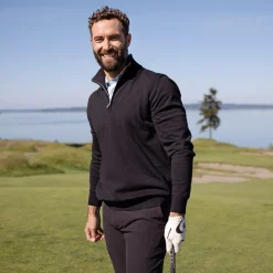 Cutter & Buck Tröjor Herr-Oakville Half Zip Sweater Svart Svart (99)