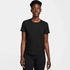 Nike Pikétröjor Dam-One Classic W Dri-Fit Short Svart Black-Black