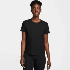 Nike Pikétröjor Dam-One Classic W Dri-Fit Short Svart Black-Black