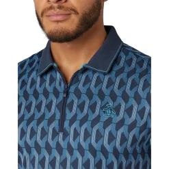 Original Penguin Pikétröjor Herr-OP All Over Jacquard Colour Block Polo Black-Iris