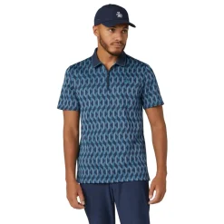 Original Penguin Pikétröjor Herr-OP All Over Jacquard Colour Block Polo Black-Iris