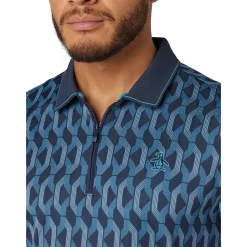 Original Penguin Pikétröjor Herr-OP All Over Jacquard Colour Block Polo Black-Iris