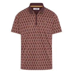 Original Penguin Pikétröjor Herr-OP All Over Jacquard Colour Block Polo Mauve-Wine