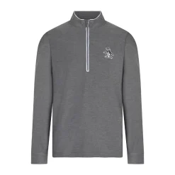 Original Penguin Tröjor Herr-OP L/S 1/4 Zip Technica Quiet-Gray-Heather