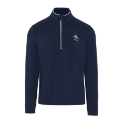 Original Penguin Tröjor Herr-OP L/S 1/4 Zip Technica Blå Black-Iris