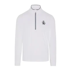 Original Penguin Tröjor Herr-OP L/S 1/4 Zip Technica Vit Bright-White