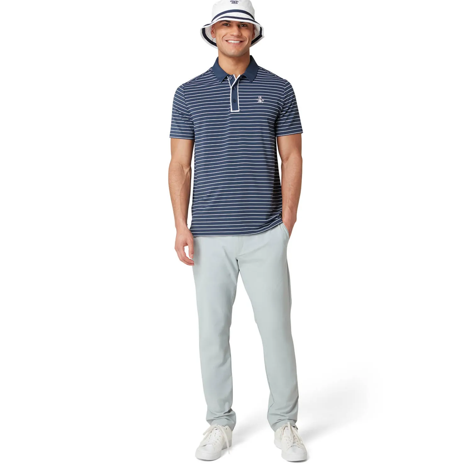 Original Penguin Pikétröjor Herr-OP The Heritage Stripe Black-Iris