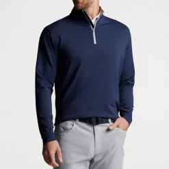 Peter Millar Tröjor Herr-Perth Performance Quarter-Zip Blå Navy