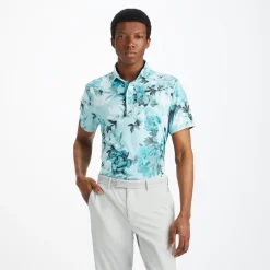 G/Fore Pikétröjor Herr-Photo Floral Tech Jersey Grön Grön (Petrol)