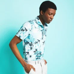 G/Fore Pikétröjor Herr-Photo Floral Tech Jersey Grön Grön (Petrol)