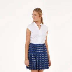 Func Factory Skorts & Kjolar-Pleat Blue Print (845)