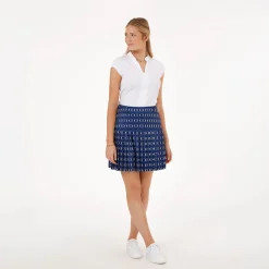 Func Factory Skorts & Kjolar-Pleat Blue Print (845)