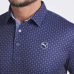 Puma Pikétröjor Herr-Pure 2.0 Circle Cat Deep-Navy-White-Glow