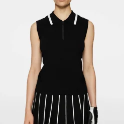 J.Lindeberg Pikétröjor Dam-Ramona Knitted Polo Shirt Svart Black